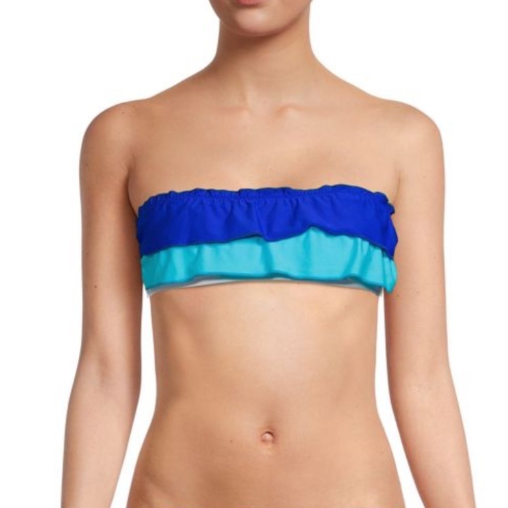 Solid & Striped Kaia Ruffle Strapless Bikini Top Size Xs